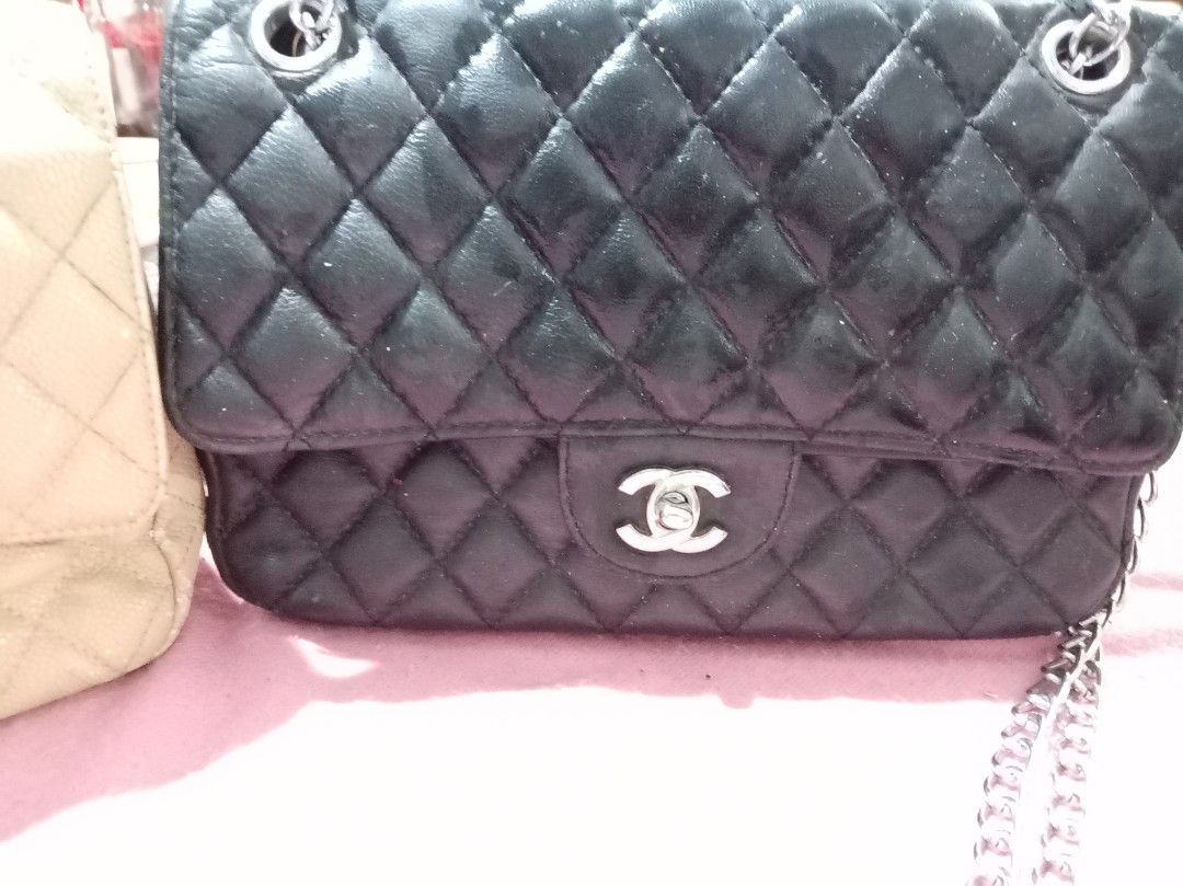 Chanel Double Flap bundle (Category: Luxury Bags & Wallets) located in Malolos. Submitted by shoptokyothrift (Listing ID 1454608394, Image 3). Description: As is Chanel Double flap Vintage Holo removed Please check photo Beige and black.