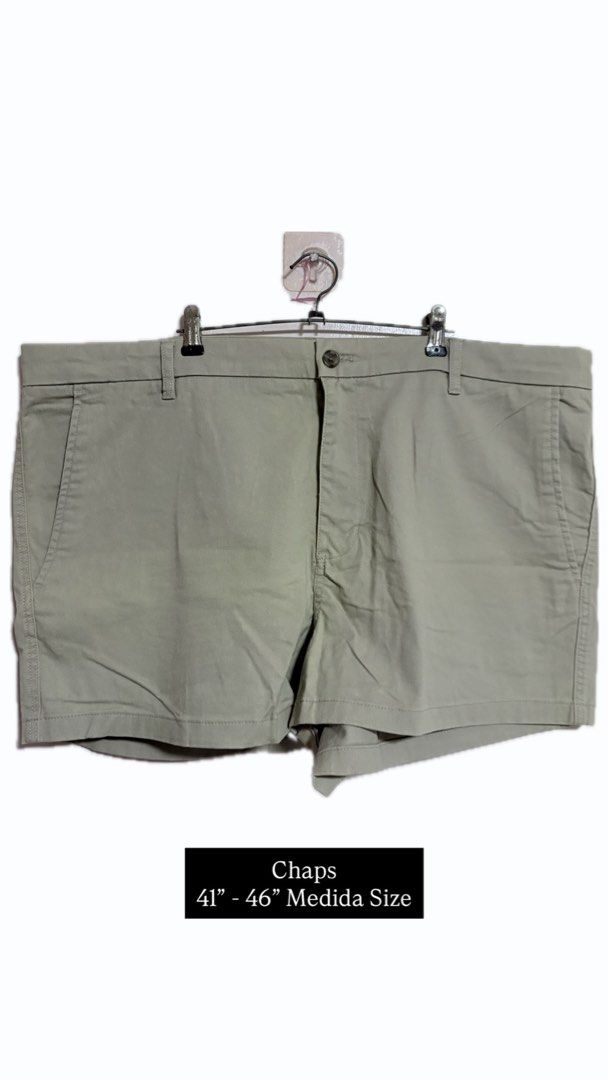 Chaps Khaki Shorts - Size 41"-46" (Category: Shorts) located in Antipolo. Submitted by heynarraaa (Listing ID 1454569339, Image 1). Description: - Brand: Chaps - Color: Khaki - Style: Classic, casual - Waist Size: Adjustable from 41 to 46 inches - Closure: Button and zip front - Pockets: Two side pockets - Features: Simple and versatile.