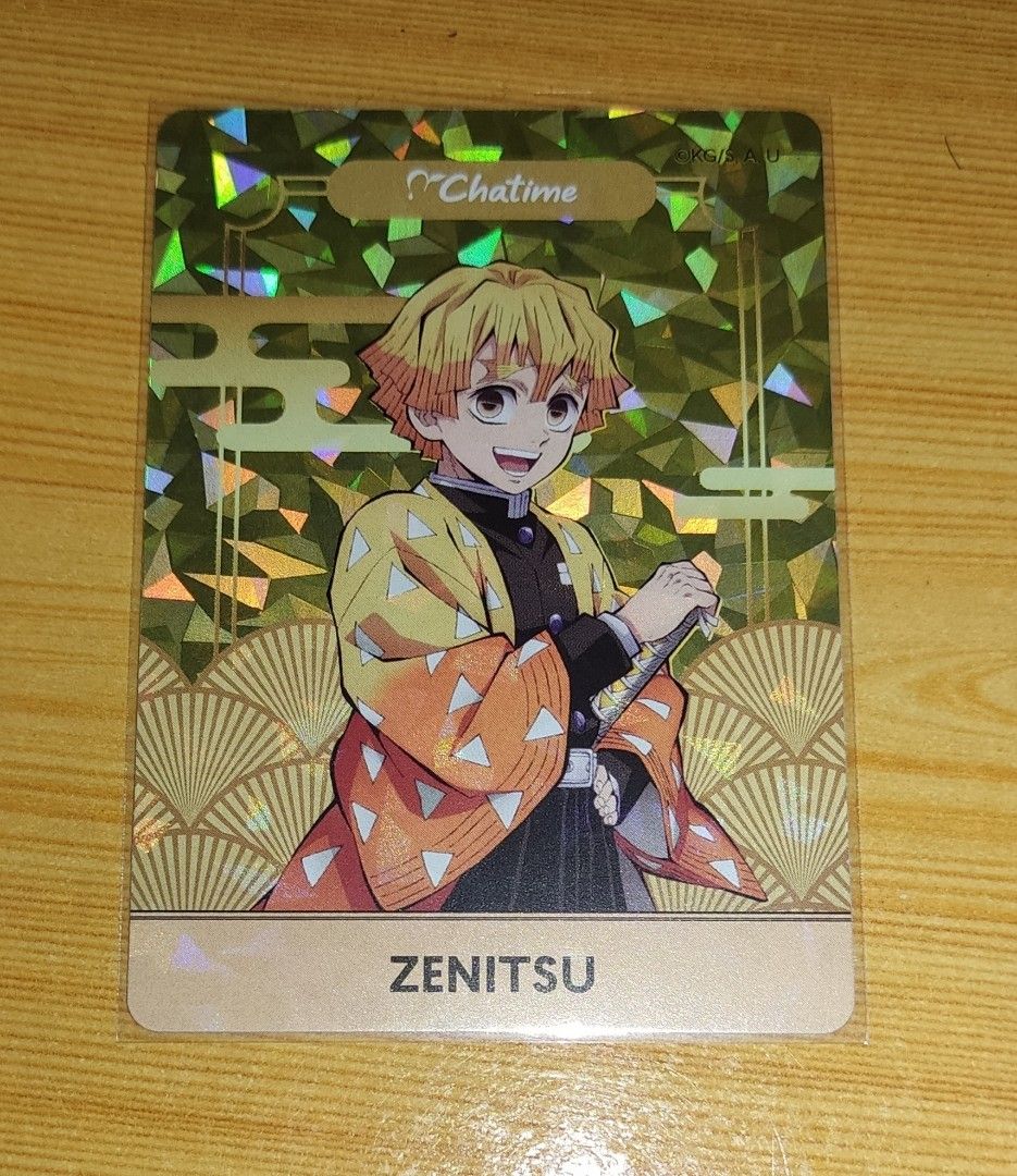 Chatime x Demon Slayer Zenitsu Holo Card (Category: Raw Singles) located in San Mateo. Submitted by warmdog-fe66 (Listing ID 1454667461, Image 1). Description: - Official Chatime x Demon Slayer collaboration card - Features the popular character Zenitsu Agatsuma - Holographic and shiny design, very eye-catching - Ideal for anime fans and collectors - A rare addition to any collection - Meet ups: Cubao Gateway or Alimall. - Shipping via J&T should