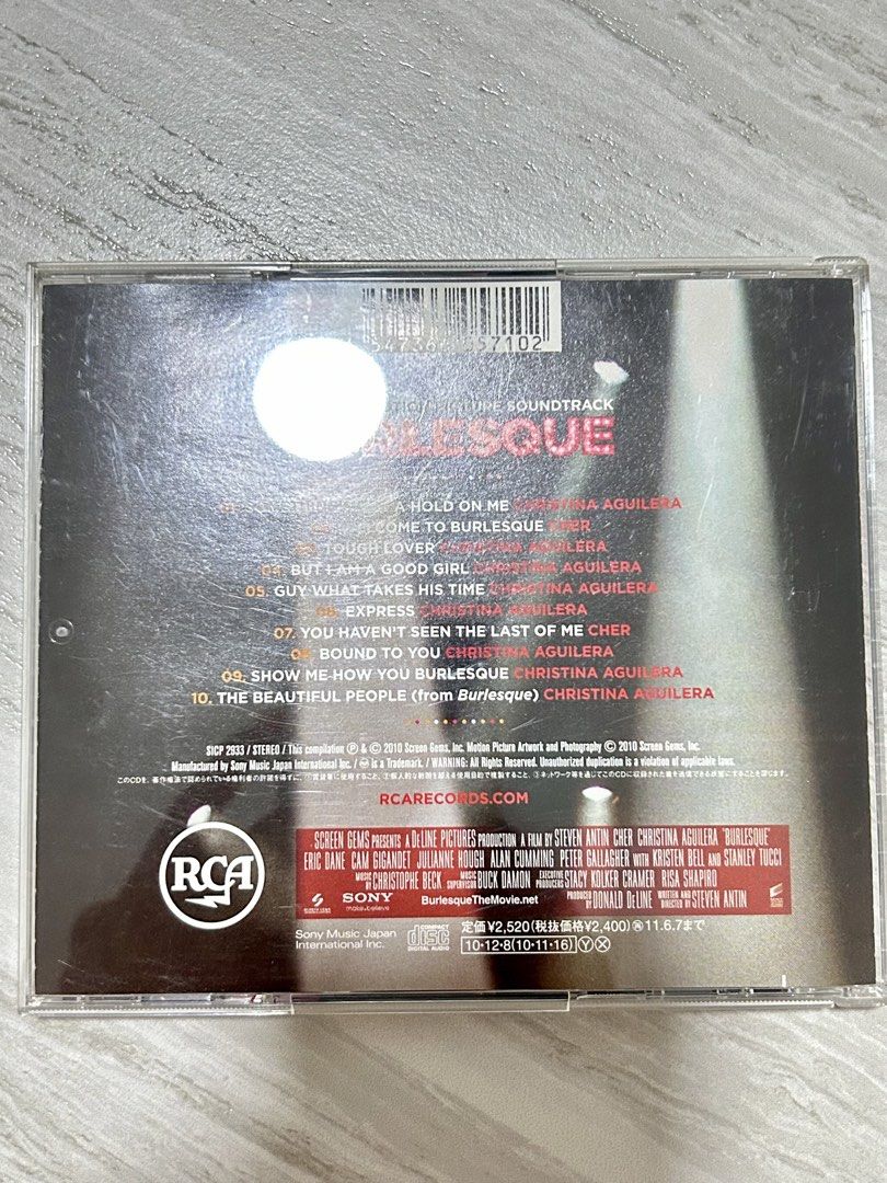 Christina Aguilera - Burlesque OST (Category: CDs & DVDs) located in Quezon City. Submitted by mus1conerecordz (Listing ID 1454599061, Image 2). Description: 📌 First to pay basis 📌 Case is not graded 📌 Payment thru Gcash 📌 Shipping thru LBC, Gogo express, JNT & delivery via Lalamove PM lang po. Thank you! .