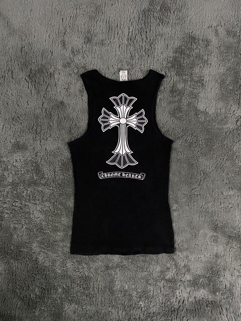 Chrome Hearts Double Cross Tank Top (Category: Others Tops) located in Leganes. Submitted by wisehandpick (Listing ID 1454604682, Image 2). Description: Chrome Hearts Double Cross Tank top Excellent condition, no major issue Can fit small to large size stretchy high durability cotton materials by Chrome Hearts Complete tags.