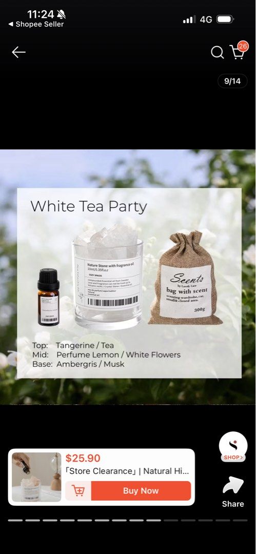 Crystal Stone Diffuser Set (Category: Home Fragrance) located in Singapore. Submitted by soojiong (Listing ID 1454583093, Image 1). Description: Stock Clearance Crystal Stone Set Scent: 1. White Tea Party-$19.9 2. French Black Juniper-$15.9 3. 10ml White Tea Party Essention Oil-$8 Deal at Soo Teck Lrt(1 Lrt stop away from Punggol Station) Thank you..