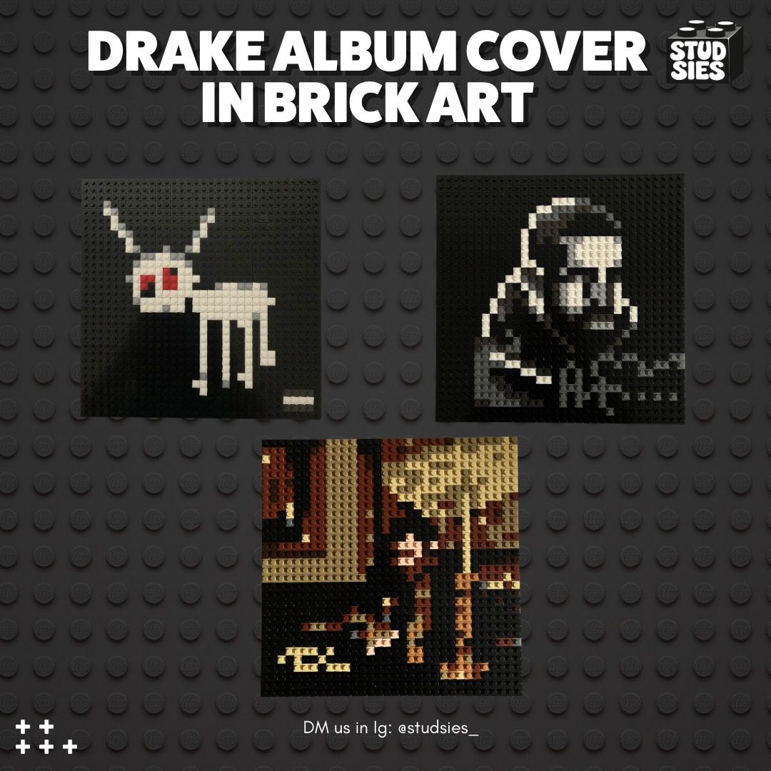 DRAKE LEGO ALBUM COVER (Category: Vinyls) located in Manila. Submitted by francinerae (Listing ID 1454562061, Image 1). Description: Build your own Album Art! 🧱 Brick by Brick ✅ DIY Kit ✅ Unique pieces for music lovers and vinyl collectors ✅ Perfect for Room display or as a gift Inclusions: • 32x32 Baseplate • Bricks in number bags • Brick Separator • Full Instructions Customized Album is also AVAILABLE DM FOR MORE ig: @studsies_.