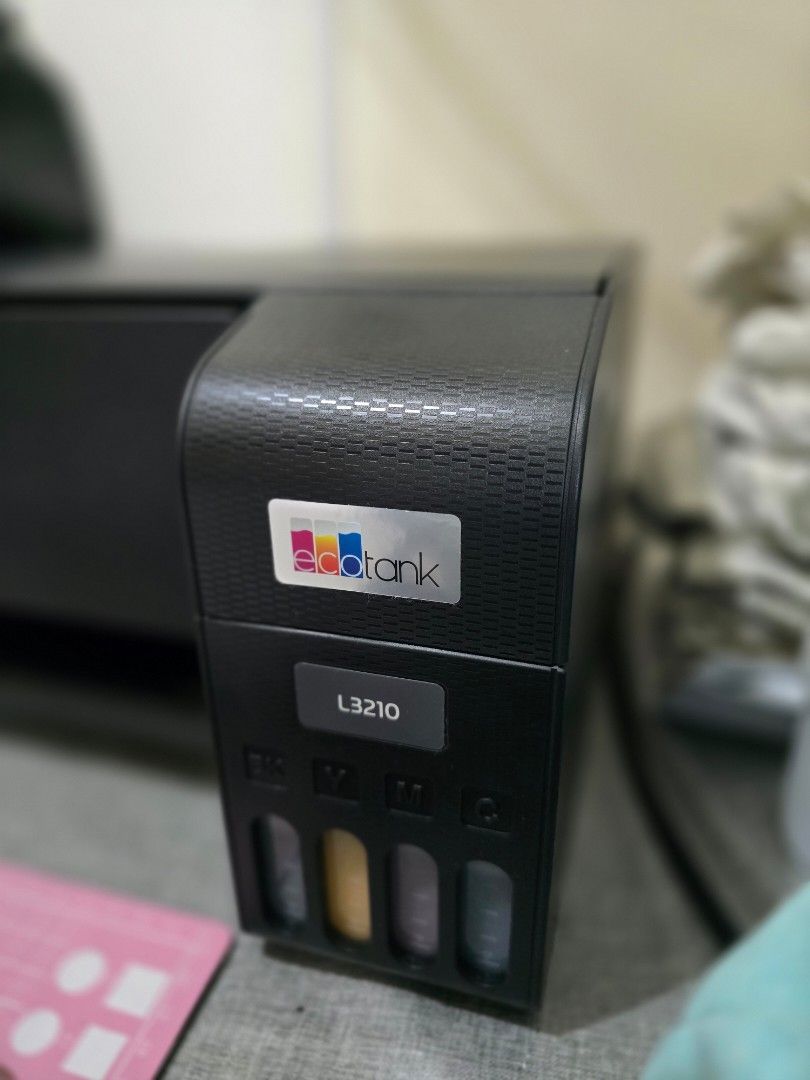 Epson EcoTank L3210 Printer (Category: Printers, Scanners & Copiers) located in Paranaque City. Submitted by rekeep (Listing ID 1454716950, Image 2). Description: Converted to use Sublimation Ink - Epson EcoTank L3210 Printer - Color: Black - Integrated ink tank system for convenient refilling - Ready for all your printing needs.