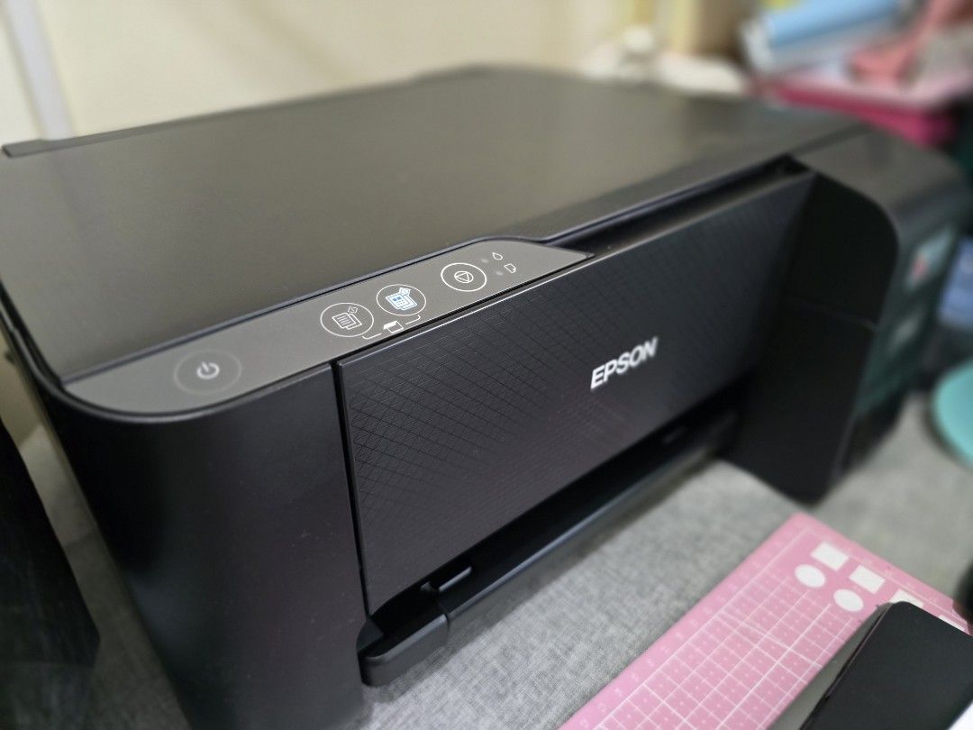 Epson EcoTank L3210 Printer (Category: Printers, Scanners & Copiers) located in Paranaque City. Submitted by rekeep (Listing ID 1454716950, Image 3). Description: Converted to use Sublimation Ink - Epson EcoTank L3210 Printer - Color: Black - Integrated ink tank system for convenient refilling - Ready for all your printing needs.