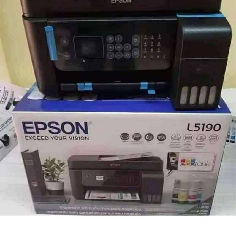 Epson EcoTank L5190 All-in-One Printer (Category: Printers, Scanners & Copiers) located in Manila. Submitted by fiercewhale_a98594 (Listing ID 1454715396, Image 1). Description: - Epson EcoTank L5190 All-in-One Printer - Functions: Print, Scan, Copy - Comes with ink bottles - Ideal for home or office use - Original box included - Ready for pickup.