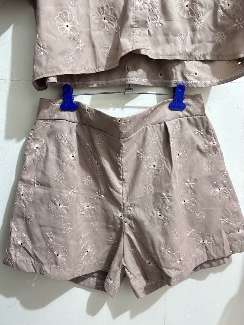 Eyelet Polo Puff Top and Short Coords Set (Category: Sets or Coordinates) located in Cavite. Submitted by mskathhh (Listing ID 1454601012, Image 3). Description: - like new condition, never worn - bought online - color: lilac gray top: - size: L-XL - length: 18.5 inches | bust: 44 inches shorts: - w/pockets (L–XL) - waist: 30-38 | hips: 36" | crotch: 13" | leg hole: 24" | shorts length: 15" .