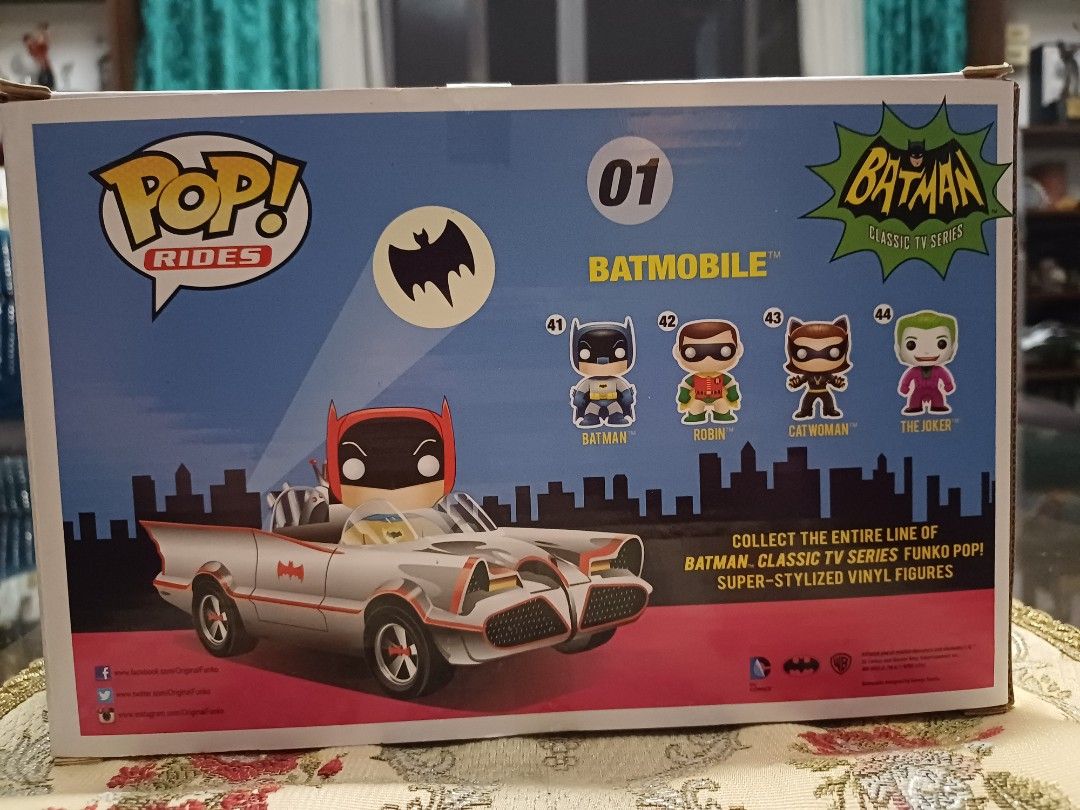 Funko Pop! Rides Batman Classic TV Series Batmobile (Category: Vehicle & Diecast Models) located in Taguig. Submitted by naxinator (Listing ID 1454733124, Image 3). Description: #01 Batmobile 2016 Summer Convention Exclusive NO PROTECTOR INCLUDED. BUBBLE WRAPPED IF PAID BEFORE DELIVERY. additional fees for sorter box and/or prot. 📍 Taguig 💵 - GCASH 🛵 - Grab / Lalamove / LBC.