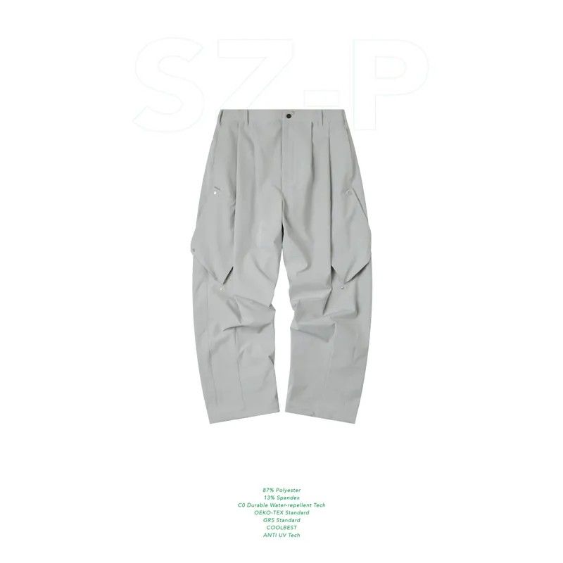 GoopiMade "SZ-P" - 3D-ReModel Utility Pants (Men's) (Category: Trousers) located in General Mariano Alvarez. Submitted by rammrtnz (Listing ID 1454630331, Image 2). Description: GoopiMade "SZ-P" - 3D-ReModel Utility Pants (Men's) Durable water repellent tech Multiple Pocket Hidden zipper detail 3S pleat line(adjustable splice) Loose fit/Baggy fit Stretch fabric/Quick dry Adjustable hem Size I on tag Actual measurement: Waist - 30-34inches best fi