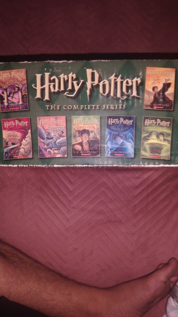 Harry Potter Complete Series Book Set (Category: Storybooks) located in Manila. Submitted by jakewency (Listing ID 1454660571, Image 2). Description: - Complete set of all 7 Harry Potter books - Includes the full magical journey - Comes in a box for easy storage - A must-have for any Harry Potter fan or collector.
