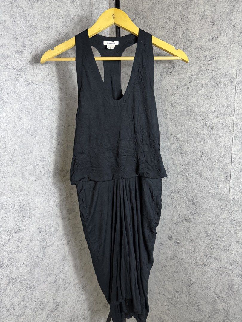Helmut Lang Black Modal Racerback Dress Size P (Category: Dresses) located in Caloocan City. Submitted by giriyeys793 (Listing ID 1454729962, Image 1). Description: - Brand: Helmut Lang - Color: Black - Material: 100% Micro Modal - Style: Racerback with deep V-neck - Design Details: Draped, ruched skirt - Origin: Made in Vietnam - Style Number: SW-CS1627H.