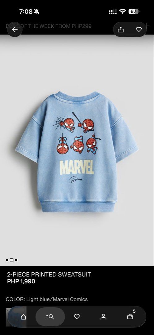 H&M kids Spiderman blue set with backprint (Category: Babies & Kids Fashion) located in Caloocan City. Submitted by storm4 (Listing ID 1454744061, Image 2). Description: 1-2Y 3-4Y.