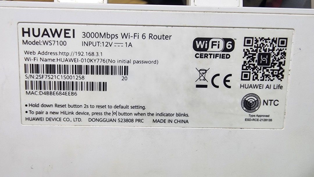 Huawei 3k mbps modem (Category: Networking) located in Manila. Submitted by karlmark132527 (Listing ID 1454652200, Image 3). Description: for sale Huawei 3k mbps working condition, pm sa interested. Rfs no longer needed!.