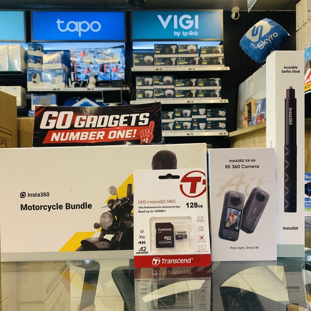 INSTA360 X4 AIR MOTO BUNDLE (Category: Video Cameras) located in Caloocan City. Submitted by mightydolphin.5bd49c (Listing ID 1454673158, Image 1). Description: X4 AIR, MOTO KIT, INVI STICK, 128GB SD CARD , Go Gadgets - Kawit Cavite 💬 Message us now for full specs & recommendations! 📷 Perfect for: ✔ Motorcycle rides ✔ Motovlogging ✔ Travel videos ✔ Content creation ✔ Action shots 💳 INSTALLMENT AVAILABLE BDO • BPI • HSBC • Chinabank • Unionbank