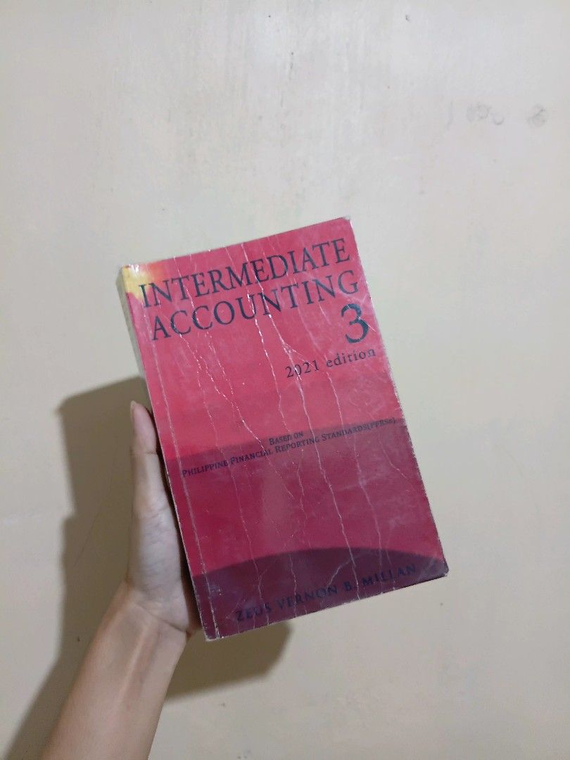 Intermediate Accounting 3 by Millan 2021 Edition (Category: Textbooks) located in Bulacan. Submitted by alliahp. (Listing ID 1454603916, Image 1). Description: Intermediate Accounting 3 by Zeus Vernon Millan 2021 Edition - Minimal highlights.