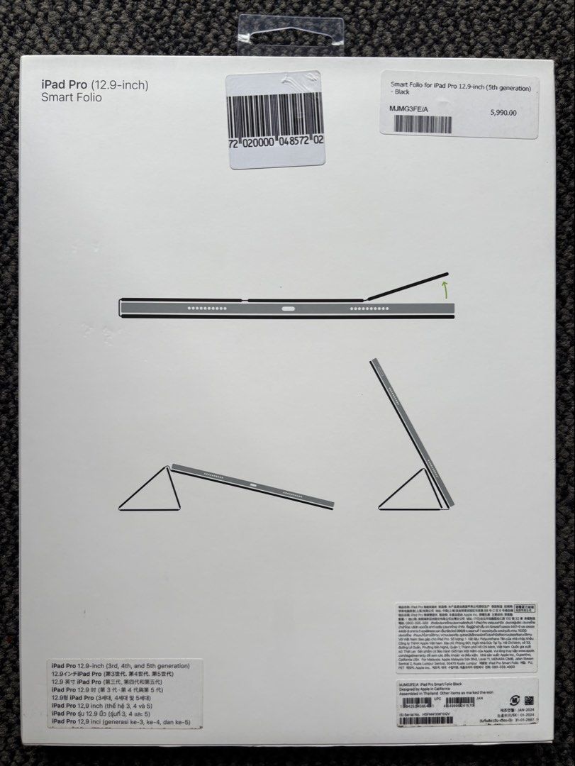 iPad Pro 12.9-inch (5th Gen) Apple Smart Folio (NO KEYBOARD) (Category: Cases & Sleeves) located in Manila. Submitted by tindero_ng_ano (Listing ID 1453939347, Image 2). Description: iPad Pro 12.9-inch (5th Gen) Apple Smart Folio -Authentic (Not Fake/Class A) -Color: Black -Condition: Brand New (Sealed) -Price: ₱2,000 (non-negotiable) -Compatible with: -iPad Pro 12.9-inch (3rd Gen, 2018) -iPad Pro 12.9-inch (4th Gen, 2020) -iPad Pro 12.9-inch (5t