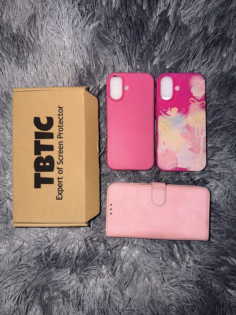 iPhone 16 Phone Cases & Screen Protector BUNDLE (Category: Cases & Sleeves) located in Imus. Submitted by lxz.preloved (Listing ID 1454709365, Image 2). Description: LOC: Katipunan, QC RFS: Upgraded phone / Decluttering.