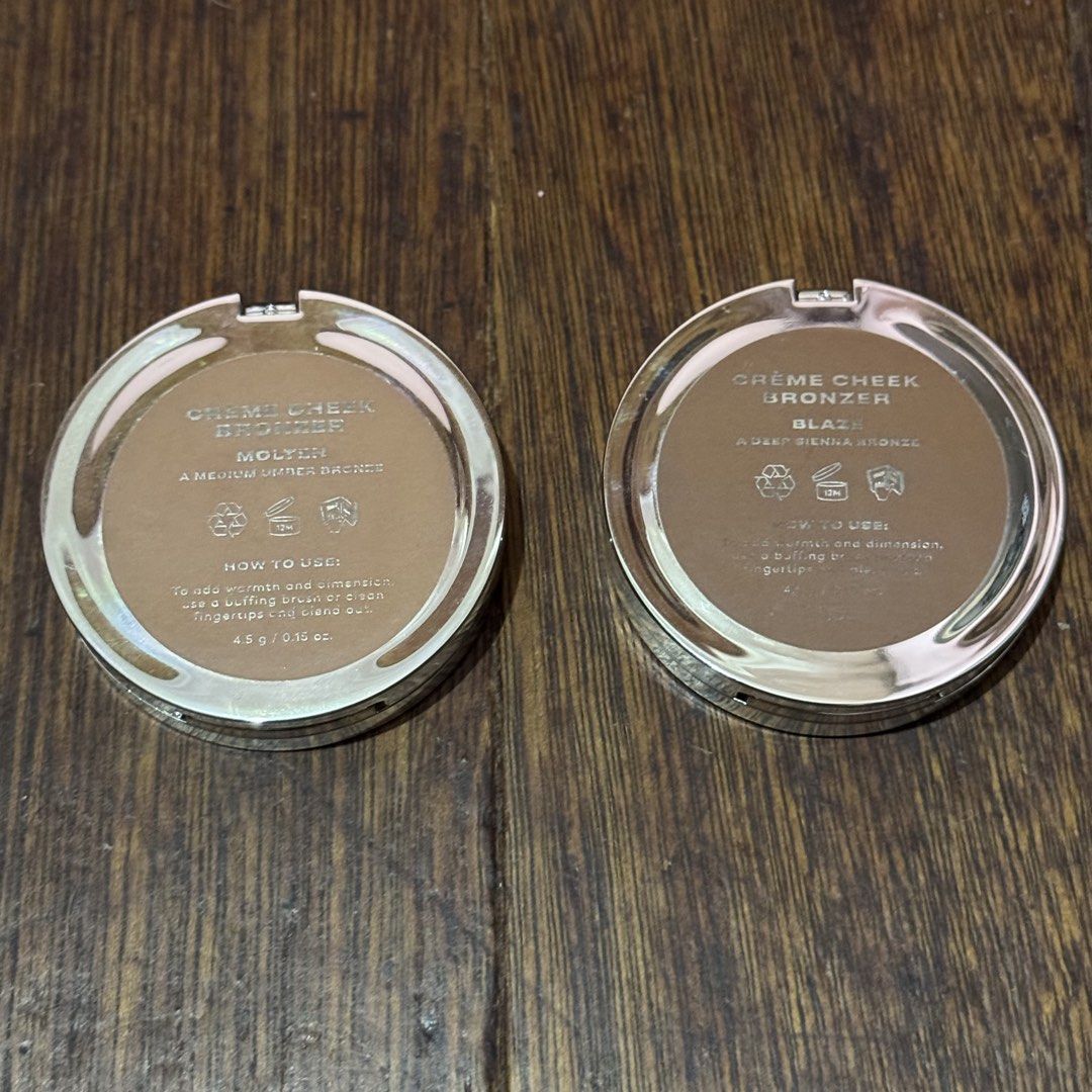 Issy & co-Cream Bronzer in Molten & Blaze (Category: Makeup) located in Pasig City. Submitted by clarsethsof.ph (Listing ID 1454668103, Image 2). Description: Condition- used Shades: -Molten -Blaze •150 each -still usable.