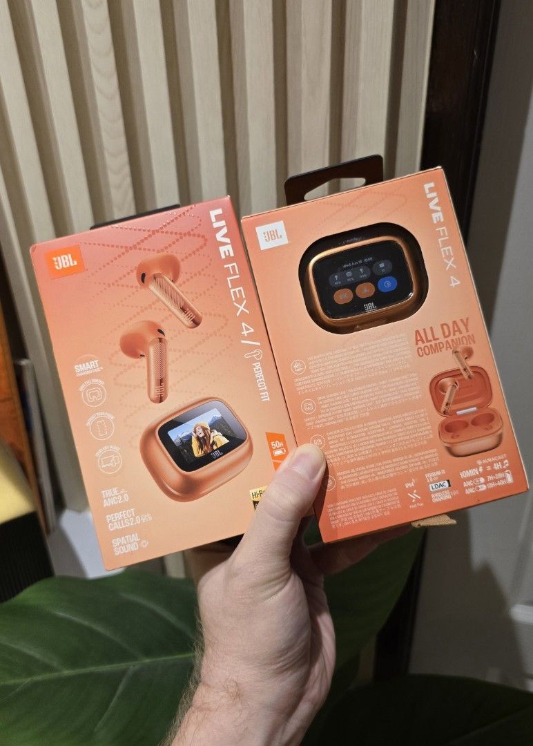 JBL LIVE FLEX 4 (Category: Earphones) located in Malabon City. Submitted by hyrugadgets (Listing ID 1454697289, Image 1). Description: JBL LIVE FLEX 4 SMART DISPLAY ANC 2.0 / 50H PLAYTIME COLOR AVAILABLE BLACK/STARLIGHT/ORANGE PRICE: P.6,490 LOC: MALABON.