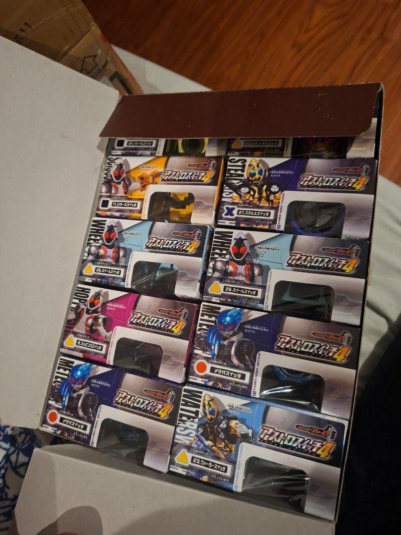 Kamen Rider Fourze Best Selection Astro Switch set 4 (Category: Action & Battle Toys) located in Quezon City. Submitted by hyperdrake (Listing ID 1454593314, Image 2). Description: For sale Kamen Rider Fourze Best Selection Astro Switch Set 4 300 each box 10pcs in one box Assorted Switch MISB condition Location QC MoP: Gcash,BPI,Maya Shipping via lalamove,grab or lbc Message me for inquiries.