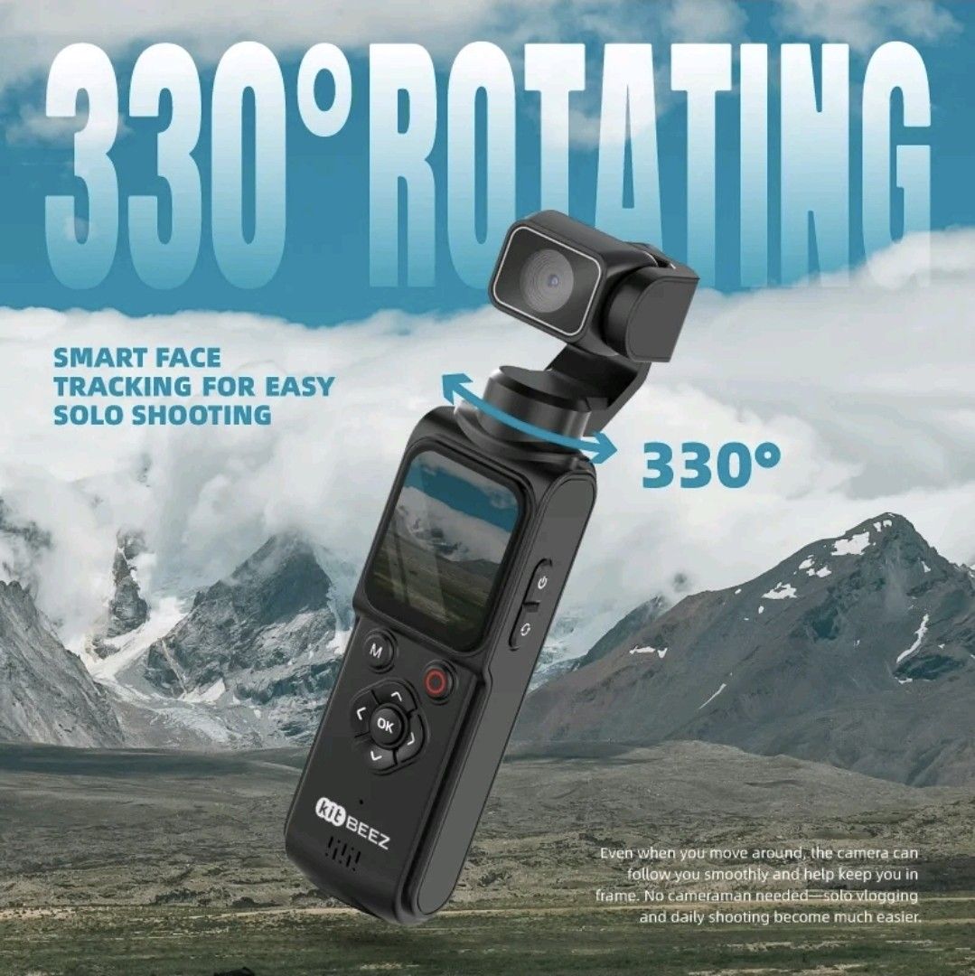 Kitbeez vlogging camera (Category: Cameras) located in Subang Jaya. Submitted by aaronlai220512 (Listing ID 1454637821, Image 2). Description: perfect for blogging and has a 330° gimbal rotation.