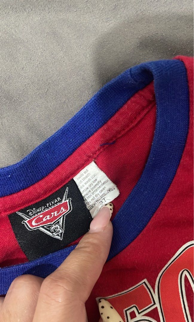 Lightning Mcqueen Disney Pixar Red Shirt 3T (Category: Babies & Kids Fashion) located in Taguig. Submitted by wanderandco (Listing ID 1454740742, Image 2). Description: .
