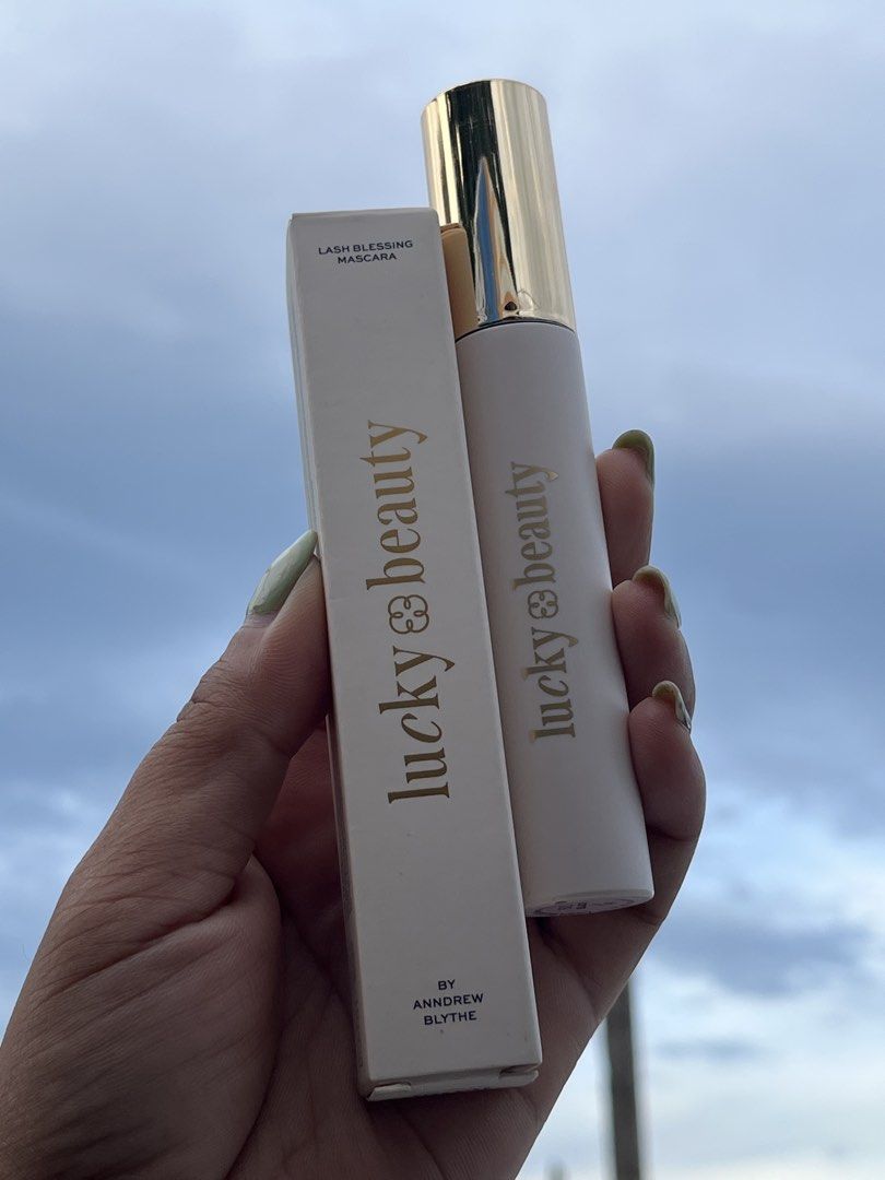 Lucky Beauty Mascara (Category: Makeup) located in Manila. Submitted by fiercedragon-64e8 (Listing ID 1454724161, Image 1). Description: - Brand: Lucky Beauty - Product: Lash Blessing Mascara - Available Colors: Brown, Black - Features: Elegant packaging with gold accents.