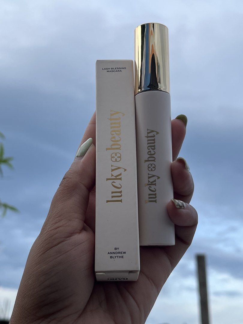 Lucky Beauty Mascara (Category: Makeup) located in Manila. Submitted by fiercedragon-64e8 (Listing ID 1454724161, Image 2). Description: - Brand: Lucky Beauty - Product: Lash Blessing Mascara - Available Colors: Brown, Black - Features: Elegant packaging with gold accents.