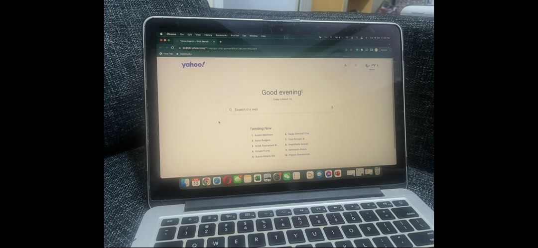 Macbook Pro 2015 (Category: Laptops & Notebooks) located in Quezon City. Submitted by fiercemoon.1bb3de (Listing ID 1454750380, Image 1). Description: Used macbook laptop with charger. No box. The anti glare can be seen in the monitor and the sound system is garbled but other than this the laptop is ok. .