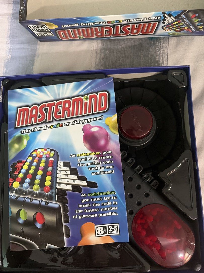Mastermind (Category: Board Games & Puzzles) located in Singapore. Submitted by krbeyblade (Listing ID 1454582885, Image 3). Description: - Classic Mastermind board game - The original code-cracking game - Suitable for 2-5 players - Recommended for ages 8+ - Great for developing logic and deduction skills.