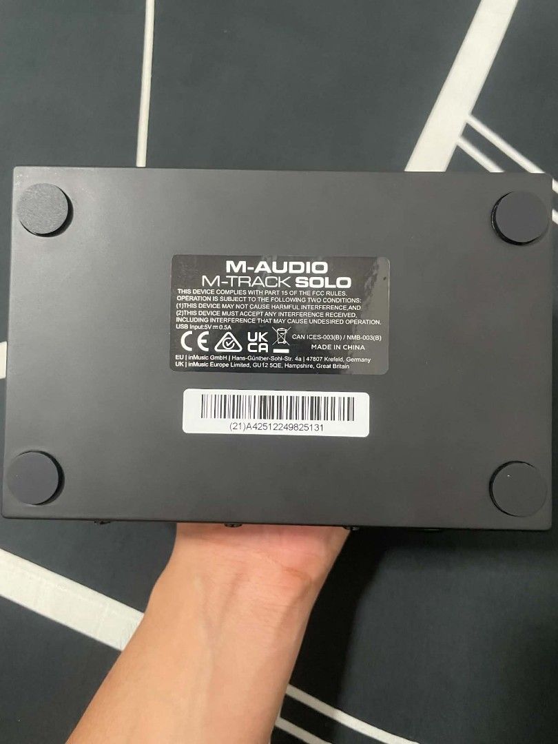 M-Audio M-Track Solo 2-Channel USB Audio Interface (Category: Other Audio Equipment) located in San Juan City. Submitted by eskiboy (Listing ID 1454683133, Image 3). Description: M-Audio M-Track Solo: 2-channel USB audio Interface - 1 Crystal Preamp for clear audio - Phantom Power included - Dedicated Instrument Input - 2 Inputs total - Ideal for music production and podcasting - USB powered for easy connectivity ALMOST BRAND NEW! (USED FOR 1 WEE
