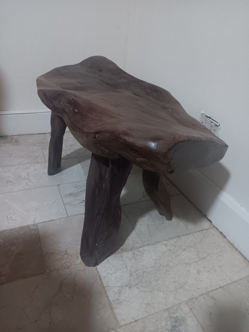 Molave bench with FREE carpet (Category: Tables & Sets) located in Las Pinas. Submitted by jesus1smysavi0r (Listing ID 1454648402, Image 1). Description: - MOLAVE, unique, natural, wood stool with an artful, sculptural shape. - Versatile use: functions as a side table or a striking decorative piece. - Showcases a beautiful, natural wood grain. - Sturdy and reliable construction. - Ideal for bringing a touch of nature and organic style to your hom