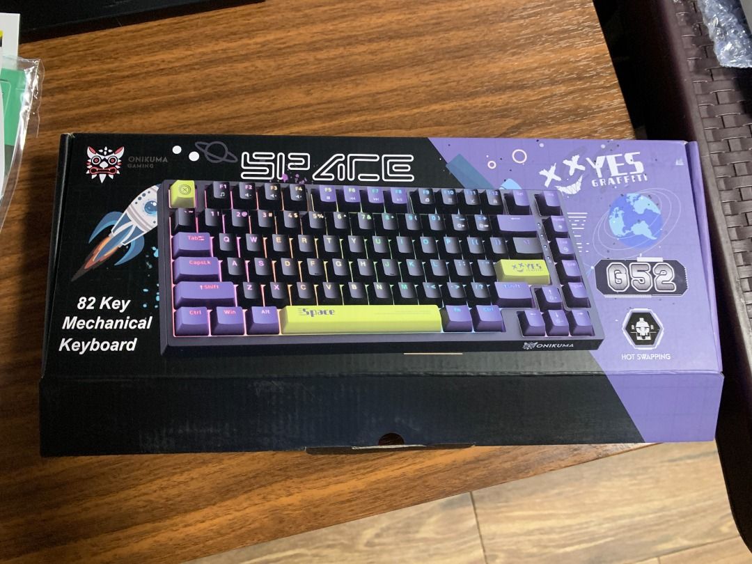 Onikuma G52 SPACE Black 82 keys mechanical keyboard (Category: Computer Keyboard) located in Quezon City. Submitted by rafasamirgal (Listing ID 1454670539, Image 2). Description: Key feature: -mechanical switches -gaming and everyday typing -RGB backlit -wired (USB interface).