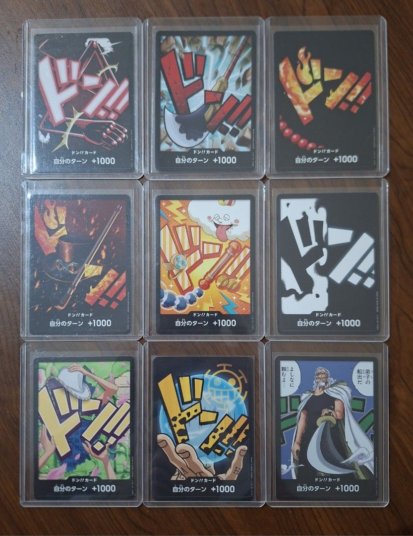 Php60 each One Piece Card Game Don!! Cards (Category: Raw Singles) located in Taytay. Submitted by bouncy_bee (Listing ID 1454654122, Image 1). Description: - One Piece Card Game Don!! cards - Each card provides +1000 power during your turn - Cards are protected in sleeves - Selling as a bundle - Perfect for One Piece TCG players - Feel free to ask questions.
