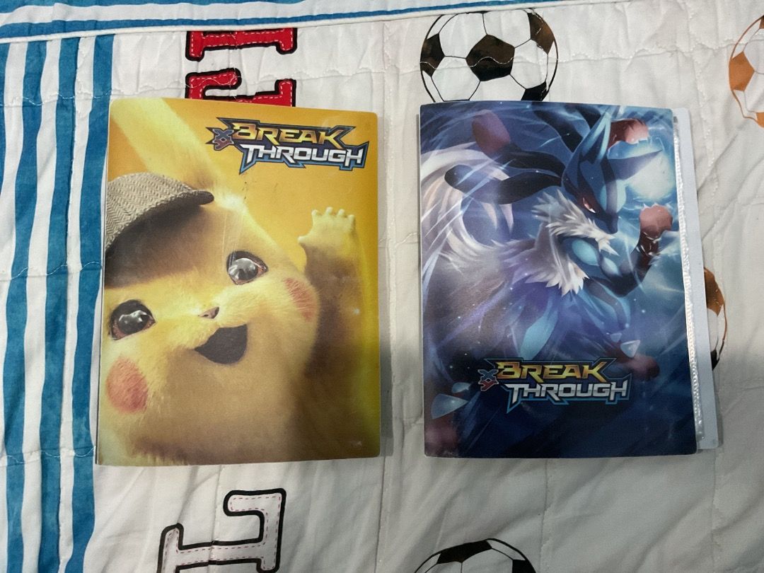 Pokemon TCG Breakthrough Binders Pikachu & Lucario (Category: Raw Singles) located in Manila. Submitted by rylansstuff (Listing ID 1454699956, Image 1). Description: - Selling 2 Pokemon TCG binders - Features Pikachu in a detective hat and Lucario - From the Breakthrough expansion - Perfect for organizing and protecting your Pokemon card collection - Ideal for any Pokemon fan - Sold as a bundle only - If interested in shipping PM me (shipping wil
