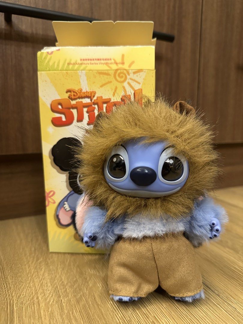 Simba & Mickey (Pop Mart - Stitch Adventure) (Category: Designer & Blind Box Toys) located in Pasig City. Submitted by tigerharin (Listing ID 1454684935, Image 1). Description: Pop Mart - Stitch Adventure Plush Pendant, Simba and Mickey for 750 each Unsealed, Complete with box and card.