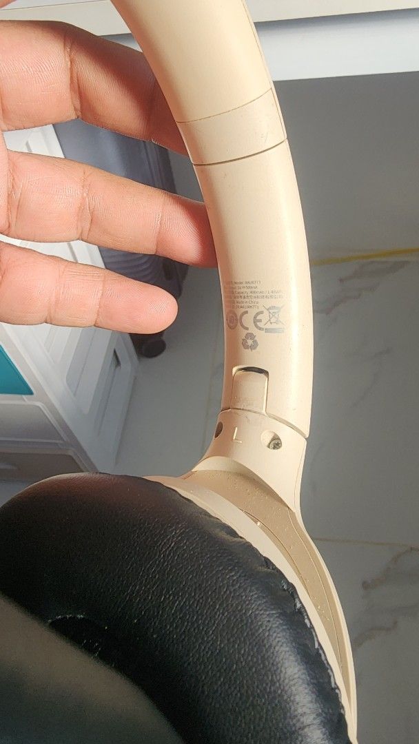 ROCK Wireless Bluetooth Headphones Beige (Category: Headphones & Headsets) located in Manila. Submitted by karlmark132527 (Listing ID 1454652543, Image 3). Description: - ROCK 03 Wireless Headphones - Color: Beige - Connectivity: Bluetooth and headphone jack - Features: On-earcup volume and playback controls - Condition: Minor signs of wear on earcups, fully functional.