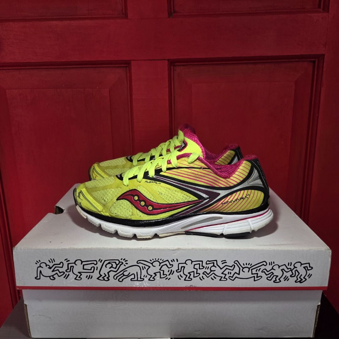 Saucony Kinvara 4 (US 6.5 / EU 37.5 ) (Category: Sneakers) located in Cagayan de Oro. Submitted by himandselections (Listing ID 1454584002, Image 3). Description: Saucony Kinvara 4 Lightweight Running Shoes – Citron / Hot Pink / Black (EUR 37.5 / Women’s US 6.5 / UK 4.5) High-visibility performance runner loaded with lightweight tech and vibrant color pop! Featuring a bright citron yellow breathable mesh upper, hot pink lining and river accents, 