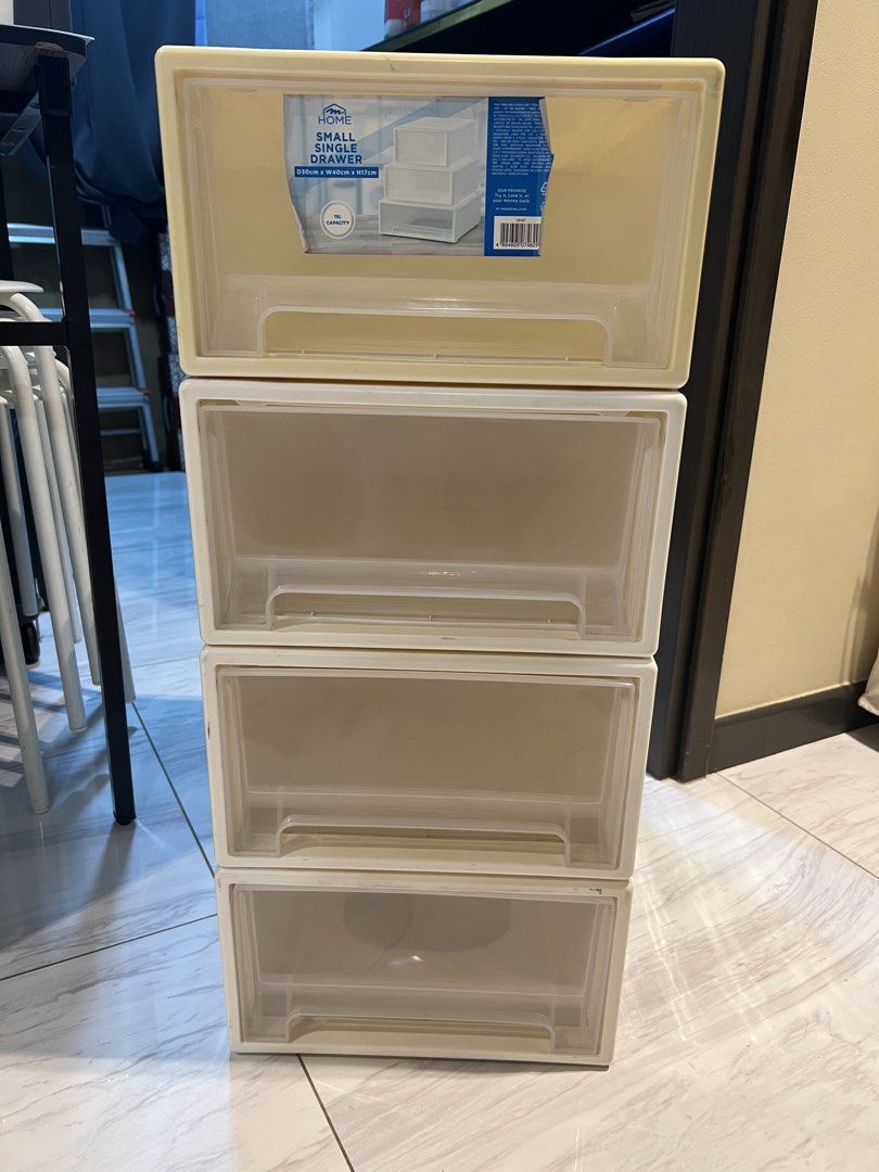 Stackable Storage Drawers (Category: Storage Boxes & Baskets) located in Singapore. Submitted by jus.for.sale (Listing ID 1454603827, Image 1). Description: have 6 of them in total some may look older than the rest, u can pick and choose from whatever i have remaining $8 each.