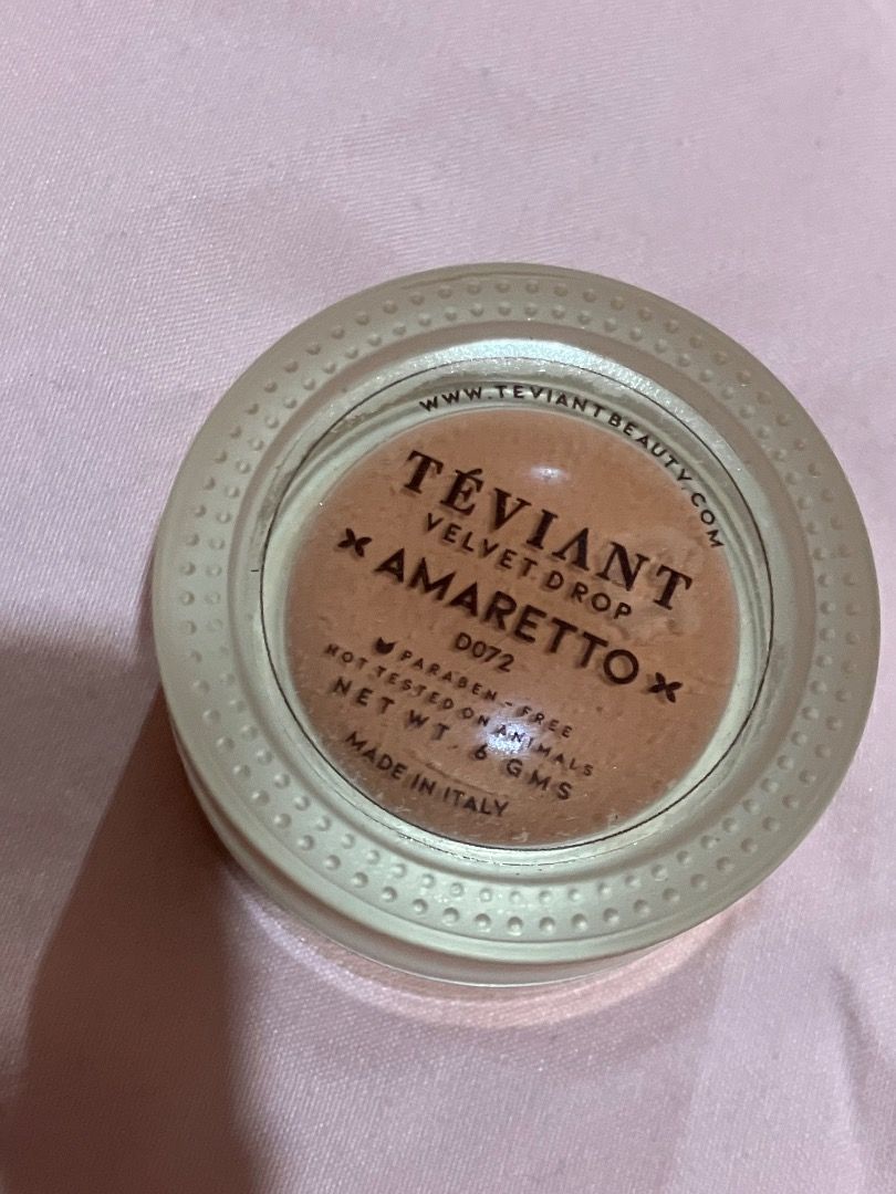 Teviant Velvet Drop (Category: Makeup) located in Malabon City. Submitted by nvrrsamantha (Listing ID 1454674083, Image 2). Description: shade: amaretto swatched only.