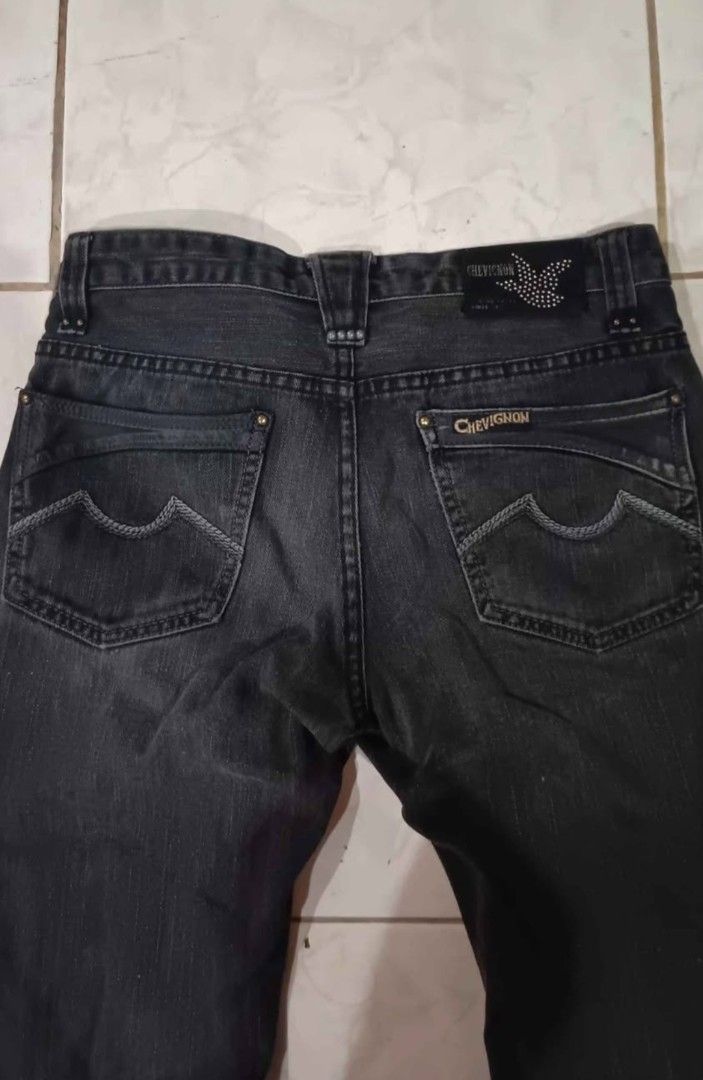 Vintage Chevignon Denim Pants 32 (Category: Trousers) located in Manila. Submitted by nicko1107 (Listing ID 1454719618, Image 2). Description: Good as New Condition Straight Cut Size 32 .