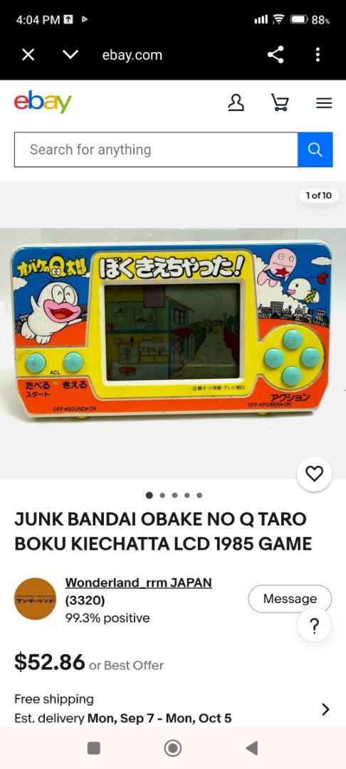 VINTAGE GAME AND WATCH (Category: Nintendo) located in Mandaluyong City. Submitted by LEATHERFACE (Listing ID 1454636323, Image 3). Description: PRICE IS 500.