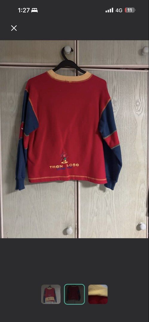 Vintage patchwork pullover (Category: Longsleeves) located in Singapore. Submitted by blushbunnydoll (Listing ID 1454603911, Image 2). Description: Oversized fit .