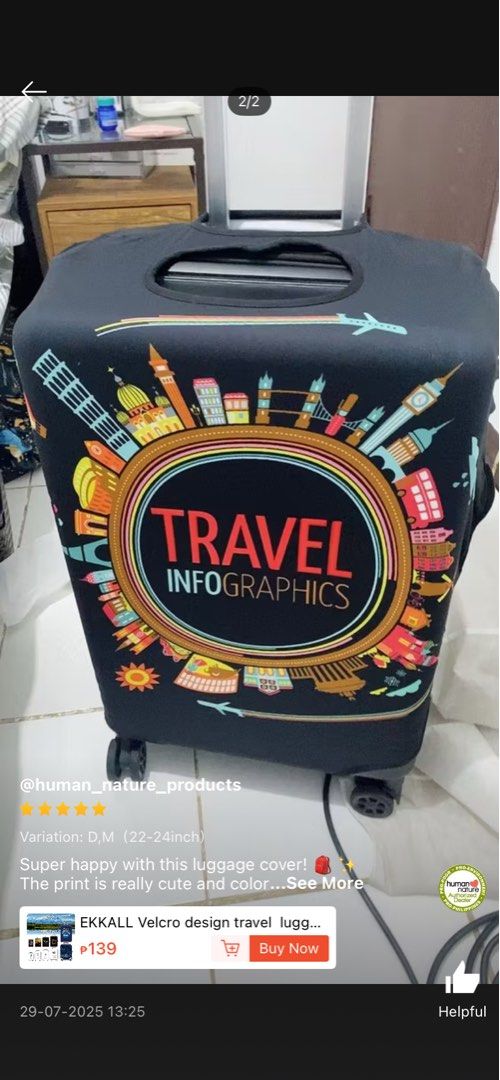Washable luggage cover Medium size (Category: Luggage) located in Taguig. Submitted by ceej0915 (Listing ID 1454568835, Image 1). Description: Washable luggage cover in Medium size.