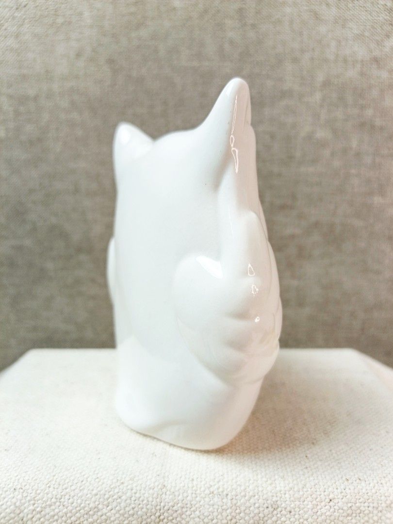White Ceramic Owl Figurine with Rhinestone Eyes (Category: Other Home Decor) located in Baguio. Submitted by rustyribbon (Listing ID 1454691179, Image 3). Description: ceramic owl with rhinestone eyes 4.8" h x 4.5" x 2" 220 + sf mop: gcash/maya 0962 546 5810 (S***L***H) mod: j&t .