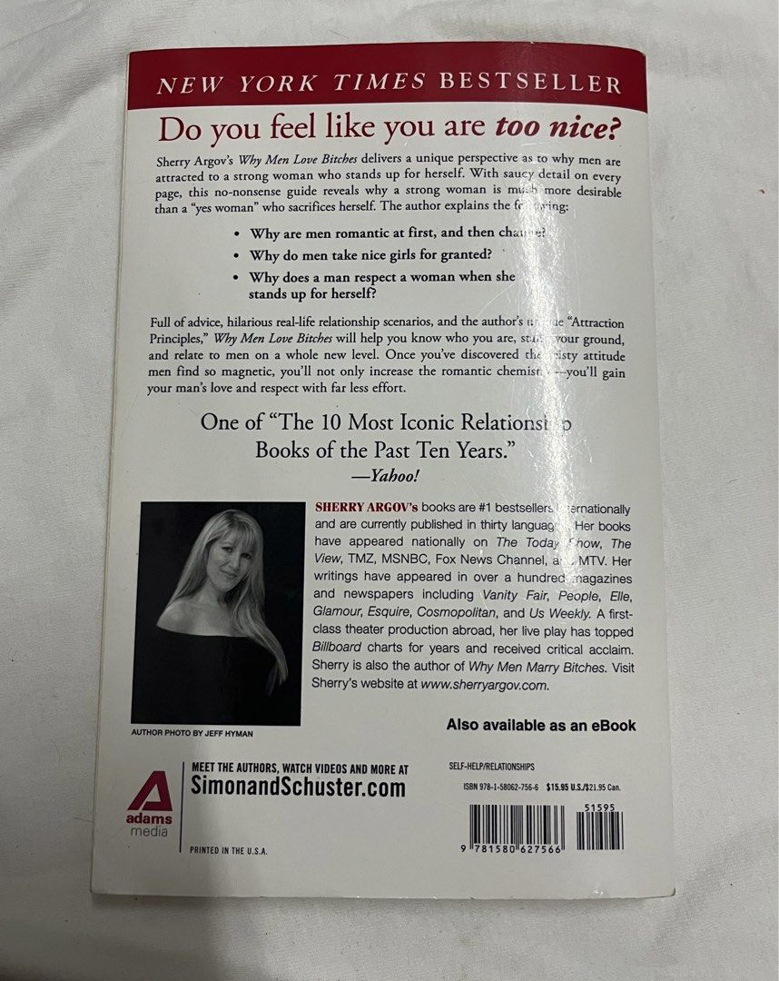 Why Men Love Bitches by Sherry Argov (Category: Storybooks) located in Manila. Submitted by thepostofficegirl_ (Listing ID 1454677646, Image 2). Description: Pre-Loved Book ♡ Good Condition | Annotated + Slightly Dirty READ BEFORE BUYING 🫶🏻 ♡ Pre-loved/used book ♡ Still in good, readable condition ♡ Has some highlighting/annotations ♡ Has a little dirt from storage/use ♡ No tears, stains, or other damages Please check all photos carefully befor