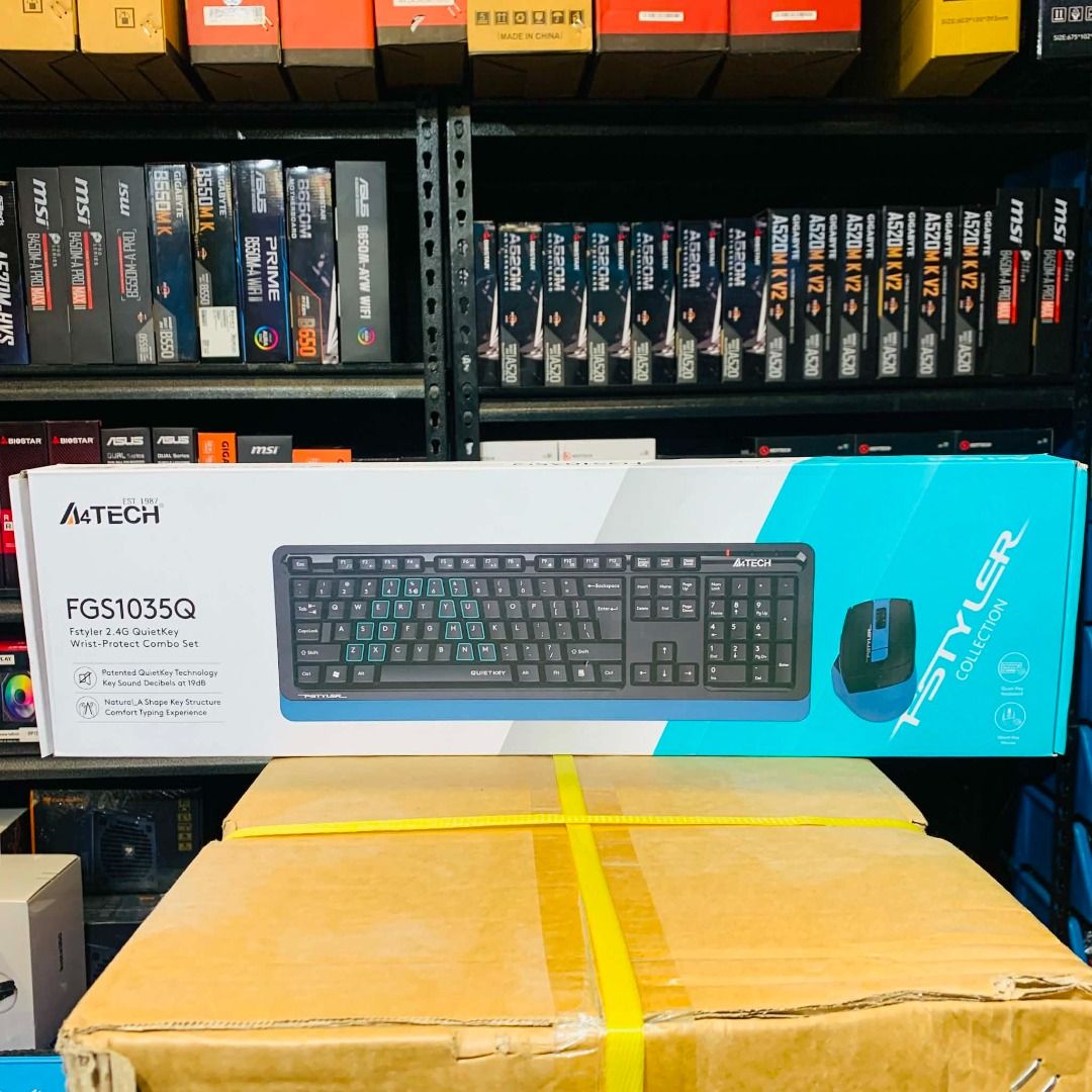 A4TECH FGS1035Q Keyboard and Mouse Combo (Category: Computer Keyboard) located in Caloocan City. Submitted by swiftdeer.cf08f3 (Listing ID 1458987545, Image 1). Description: - A4TECH FGS1035Q Keyboard and Mouse Combo - Part of the X-Stylus Collection - Full-size keyboard with dedicated numpad - Includes a comfortable mouse - Ideal for daily tasks and gaming - Great value for money - Feel free to ask any questions!.