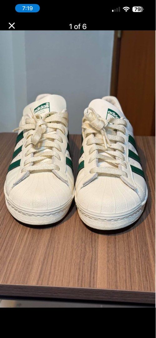 Adidas Superstar 82 (Category: Sneakers) located in Manila. Submitted by greaseemup (Listing ID 1459085250, Image 1). Description: Pristine condition Rfs: Not my size Adidas originals GW6011 Superstar 82 (pristine condtion) clowhi/drkgrn/owhite US9-UK8.5-42.5-27cm Repriced: 5.200k #notukay .