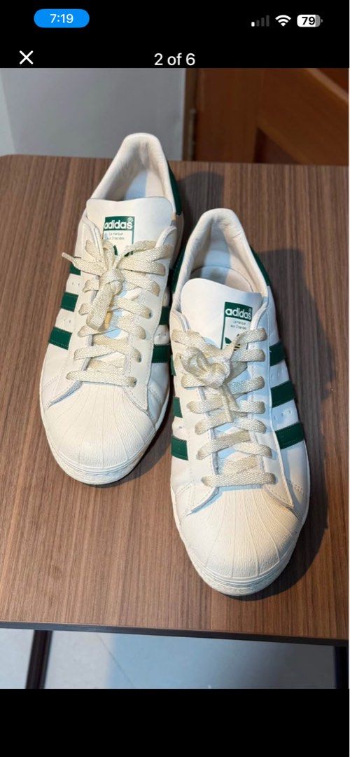 Adidas Superstar 82 (Category: Sneakers) located in Manila. Submitted by greaseemup (Listing ID 1459085250, Image 2). Description: Pristine condition Rfs: Not my size Adidas originals GW6011 Superstar 82 (pristine condtion) clowhi/drkgrn/owhite US9-UK8.5-42.5-27cm Repriced: 5.200k #notukay .