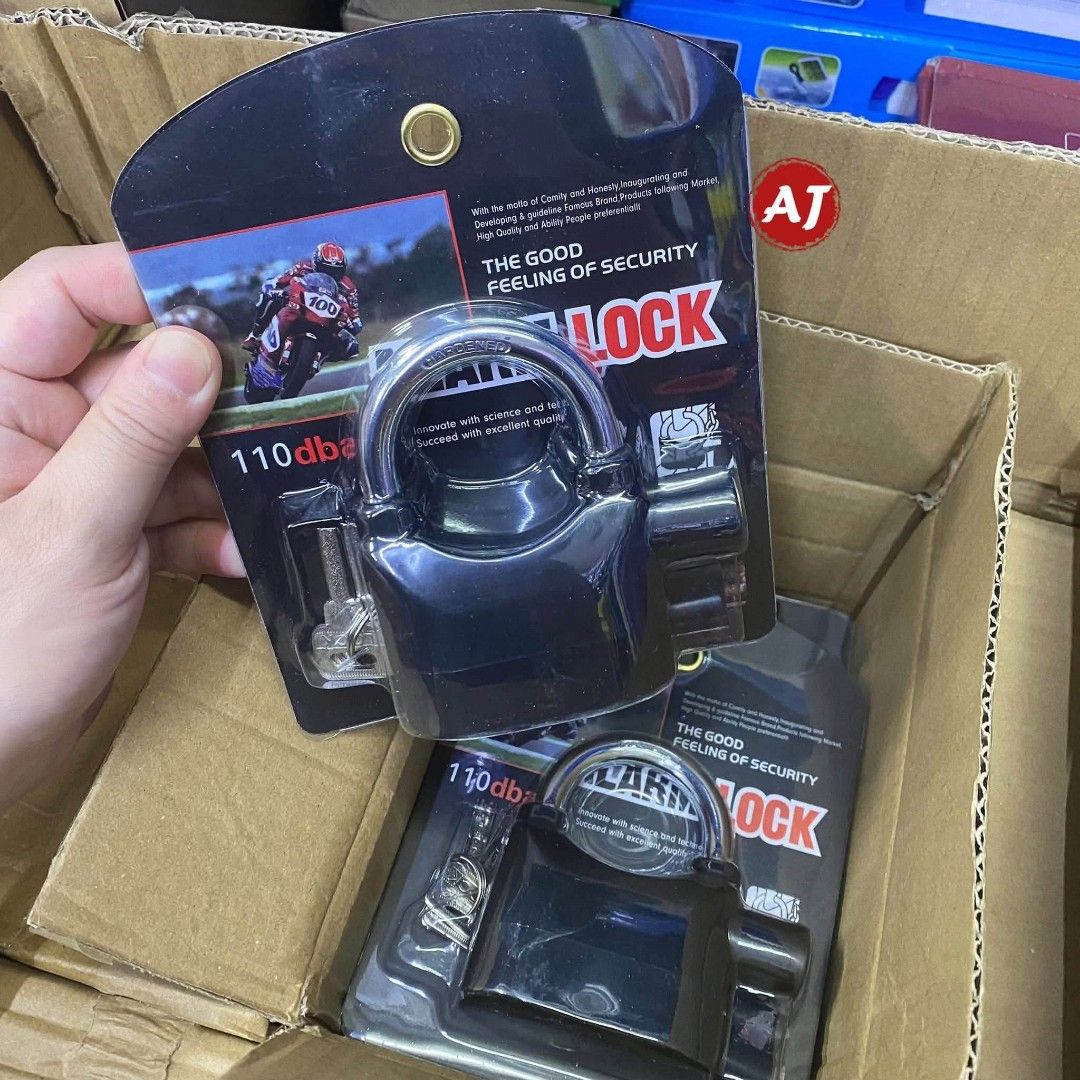 AJ Alarm Lock 110db Sound Security System Padlock (Category: Home Improvement Tools & Accessories) located in Manila. Submitted by chaionlineshop (Listing ID 1459020927, Image 1). Description: - AJ Alarm Lock with powerful 110db sound security system. - Provides a strong sense of security for your vehicle. - Innovative design combining science and technology. - Excellent quality for reliable protection. - Comes with keys. - Includes a free batter
